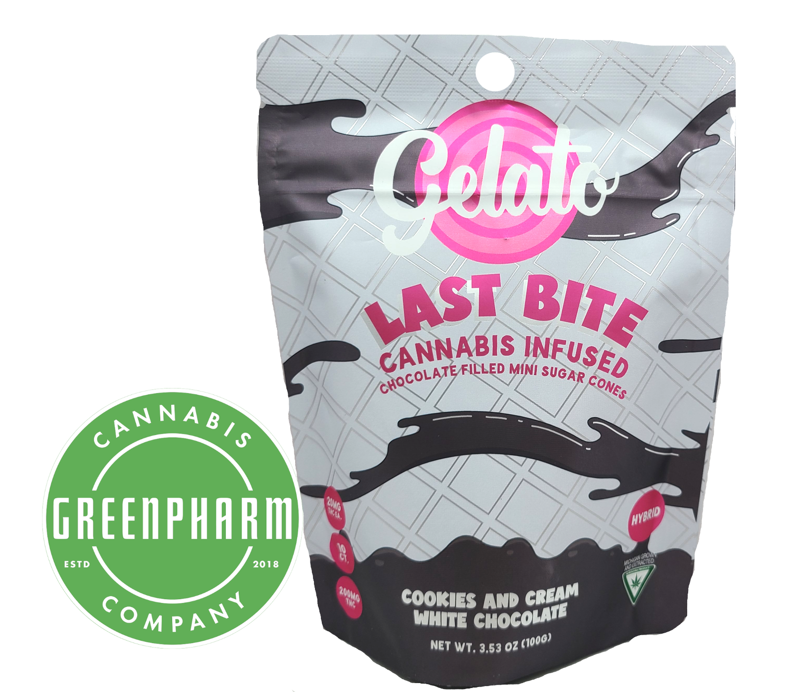 Photograph of product: Edible | Gelato | Cookies and Cream Last Bite Cones | 200mg