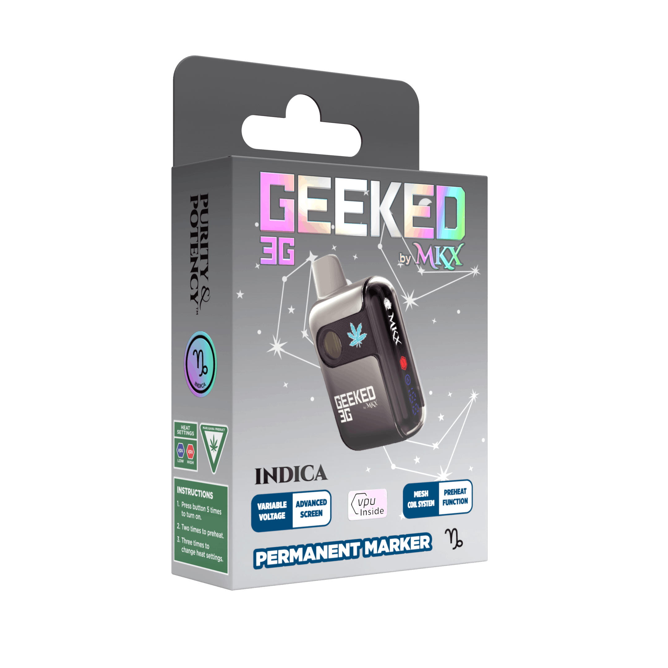 Photograph of product: Geeked by MKX | Permanent Marker | 3g Disposable