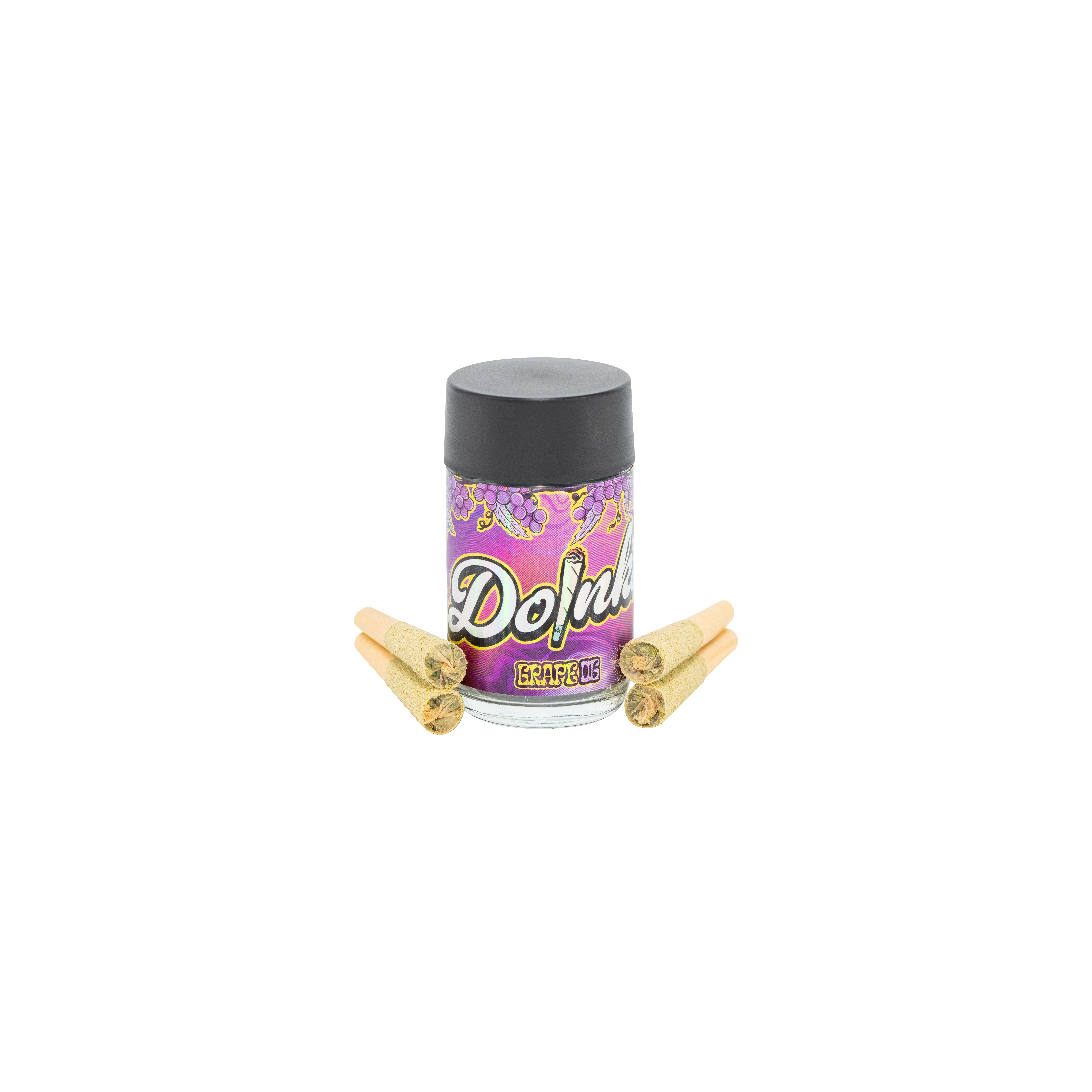 Photograph of Product: Doinks Grape OG Live Resin Infused Pre-roll 4-Pk 2g
