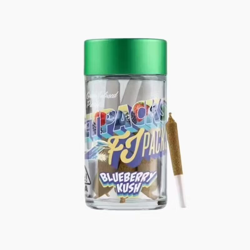Photograph of product: Jetpacks | Blueberry Kush | Live Resin Infused | 5pk | 3g