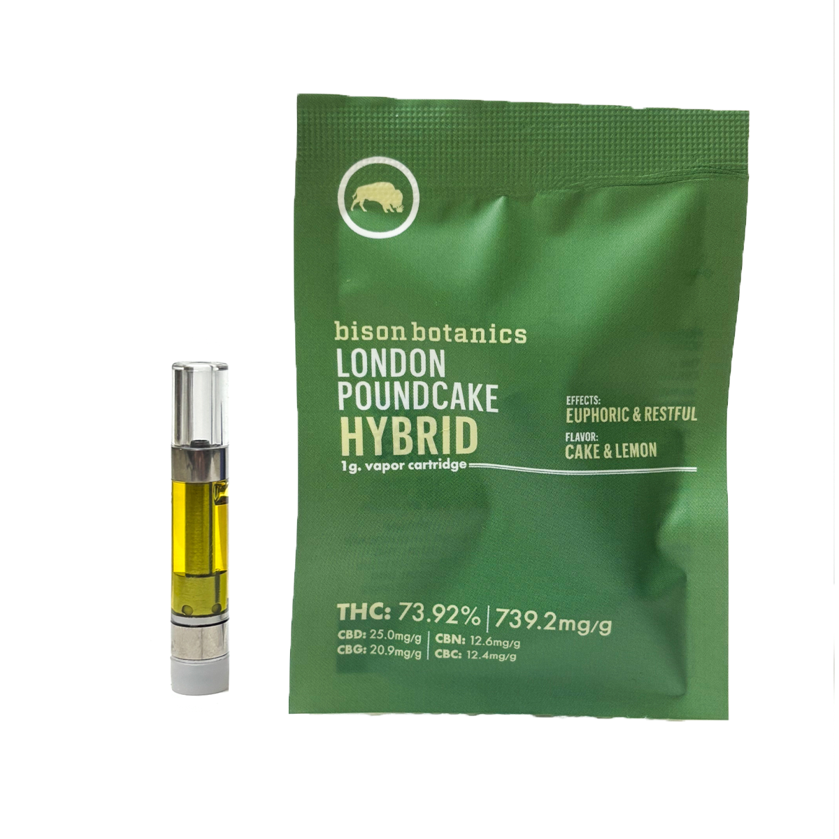 Photograph of Product: Bison Botanics | Vape Cartridge | London Poundcake