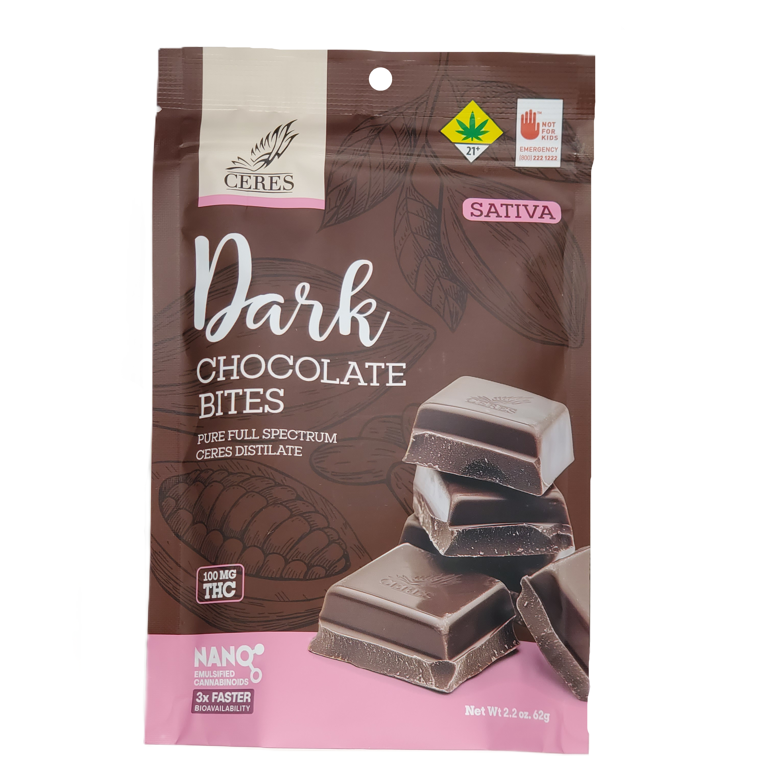 Photograph of product: Ceres Chocobites Oui'd Dark 10pk 100mg