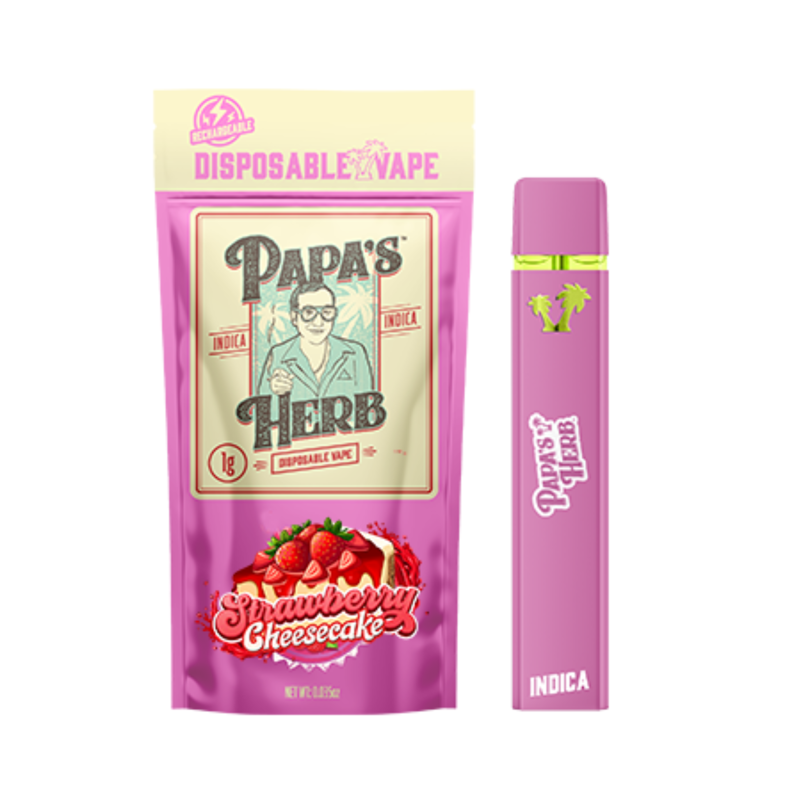 Photograph of product: 1000mg Disposable | Strawberry Cheesecake | Papa's Herb