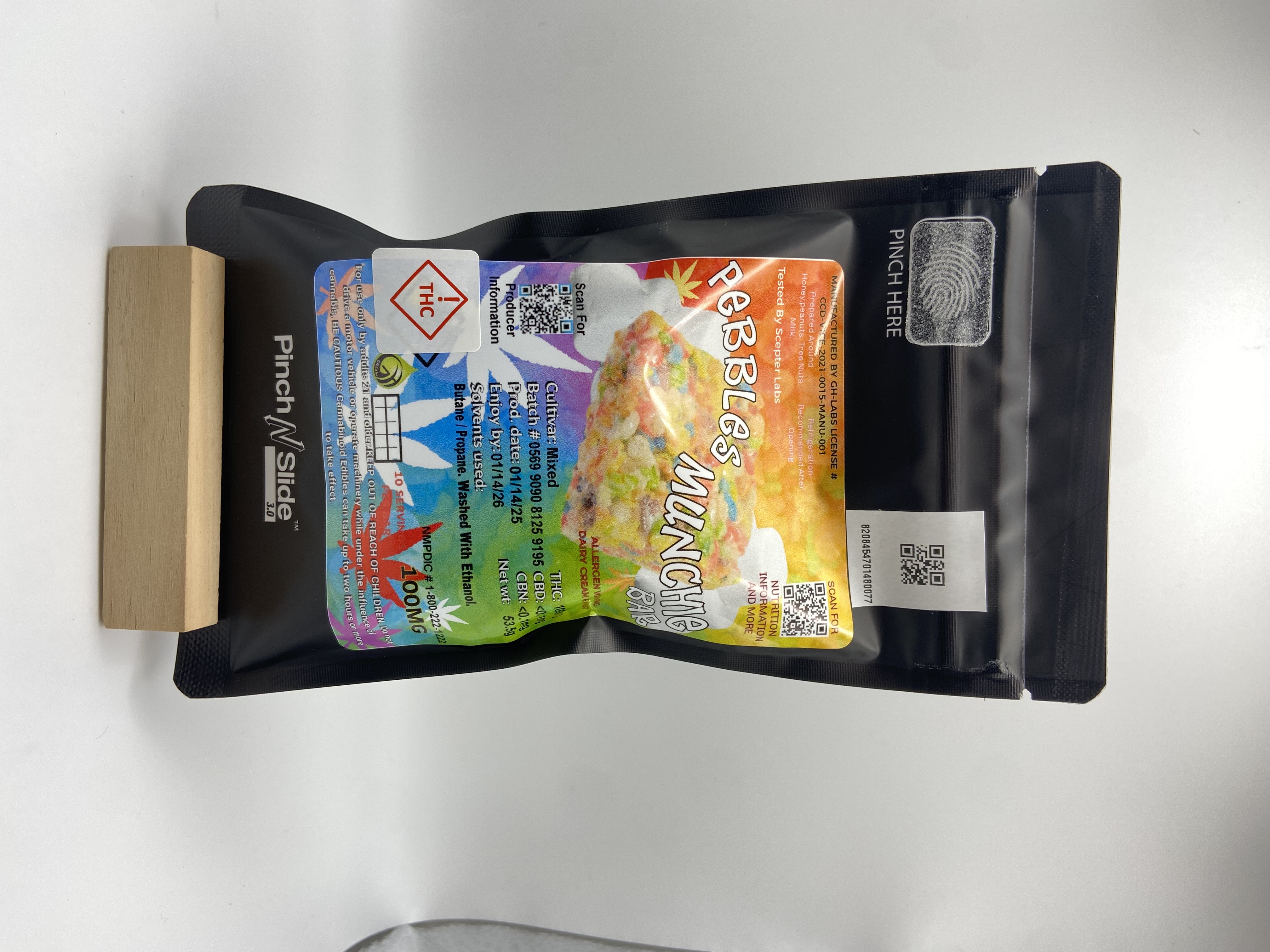Photograph of product: GH Labs - Pebbles Munchie Bar - 100mg