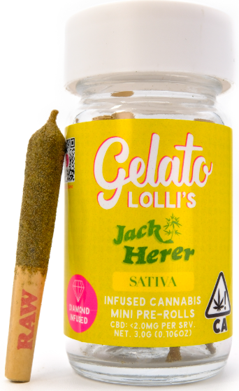 Photograph of product: Jack Herer [S] - Lolli's Infused Mini Prerolls 5PK