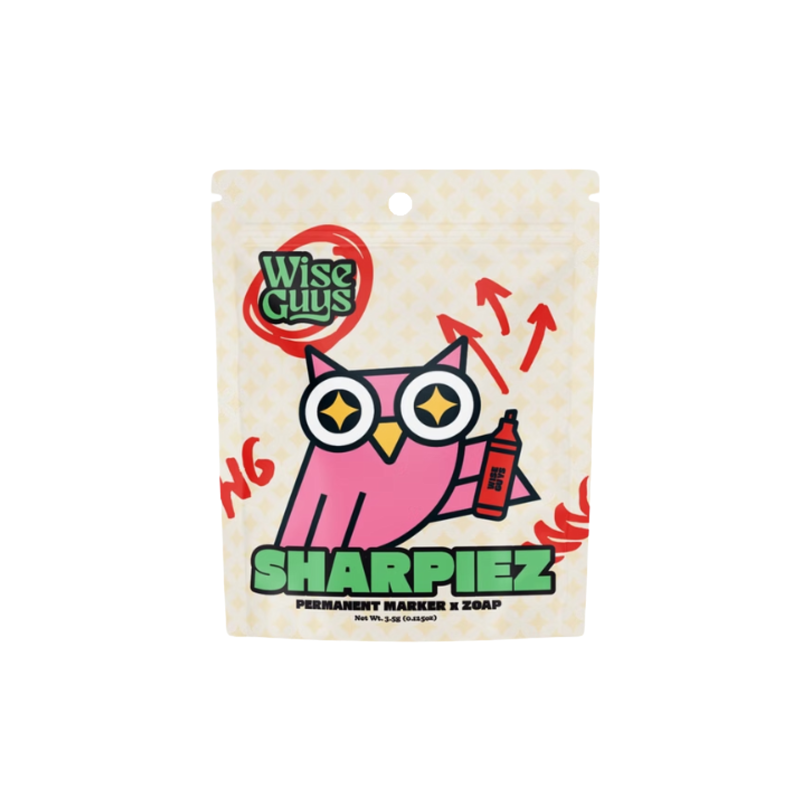 Photograph of product: WISE GUYS | SHARPIEZ | Oui'd | PRE-PACKAGED 1/8TH | REC - 3.5g