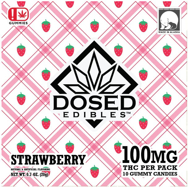 Photograph of product: Strawberry (100mg) Dosed Gummies 10pk by Dosed Edibles