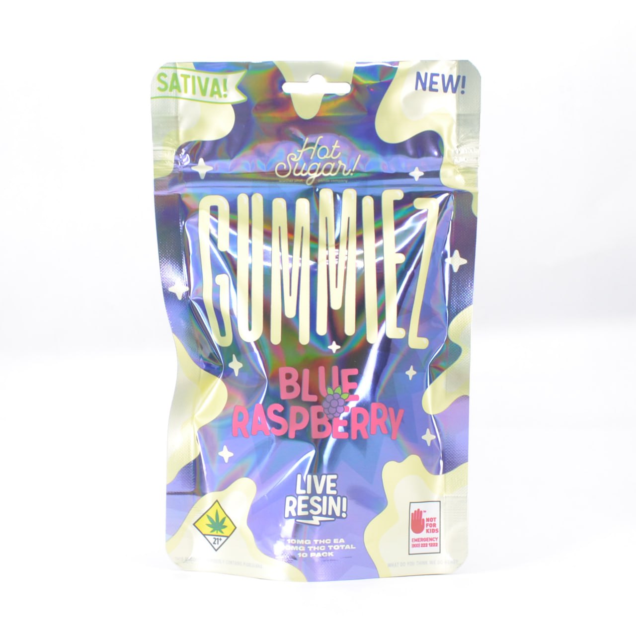 Photograph of product: Blue Raspberry Live Resin Gummiez - Oui'd | 10pk | (100mg)