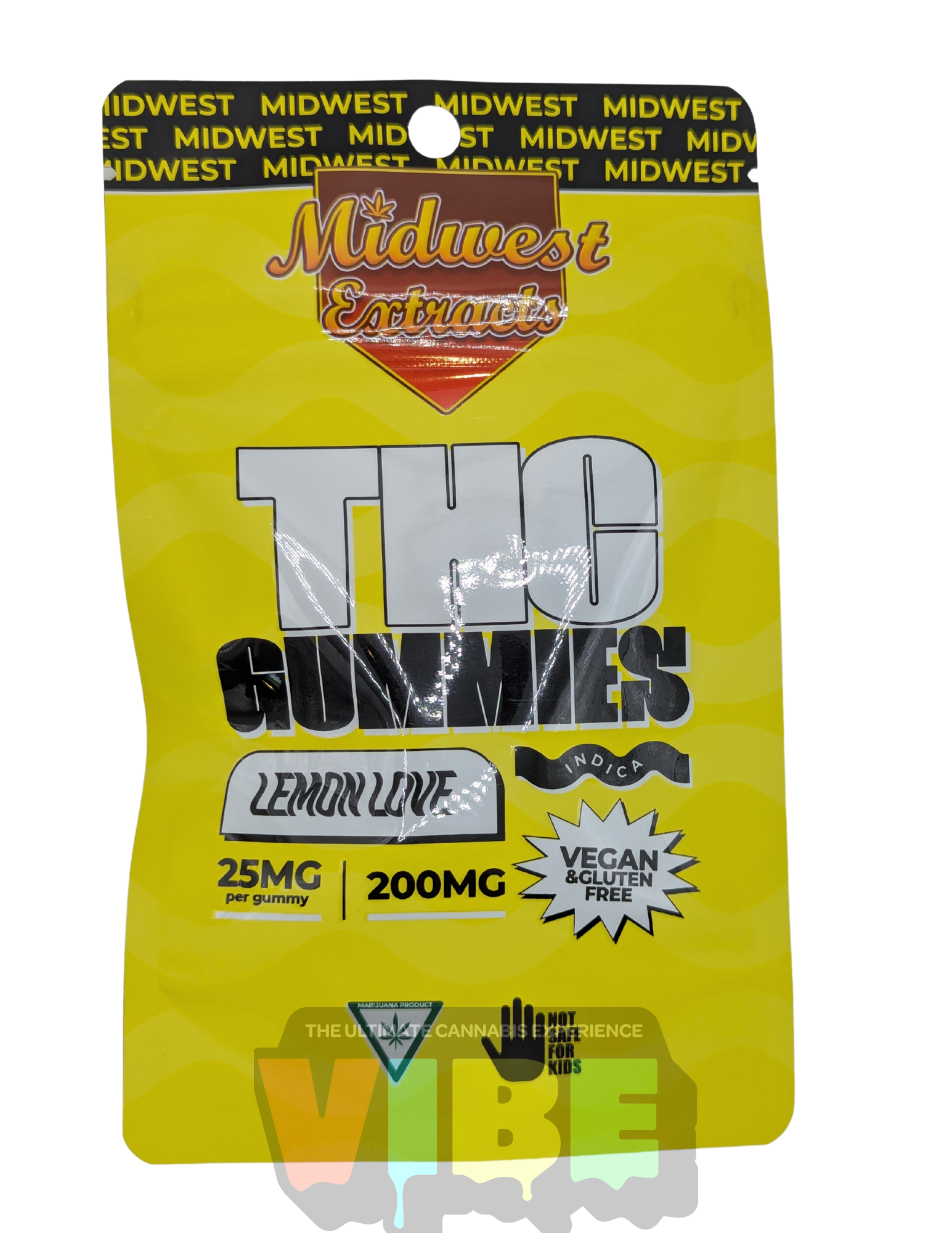 Photograph of Product: Midwest Extracts | Lemon Love | 200mg Gummies | REC