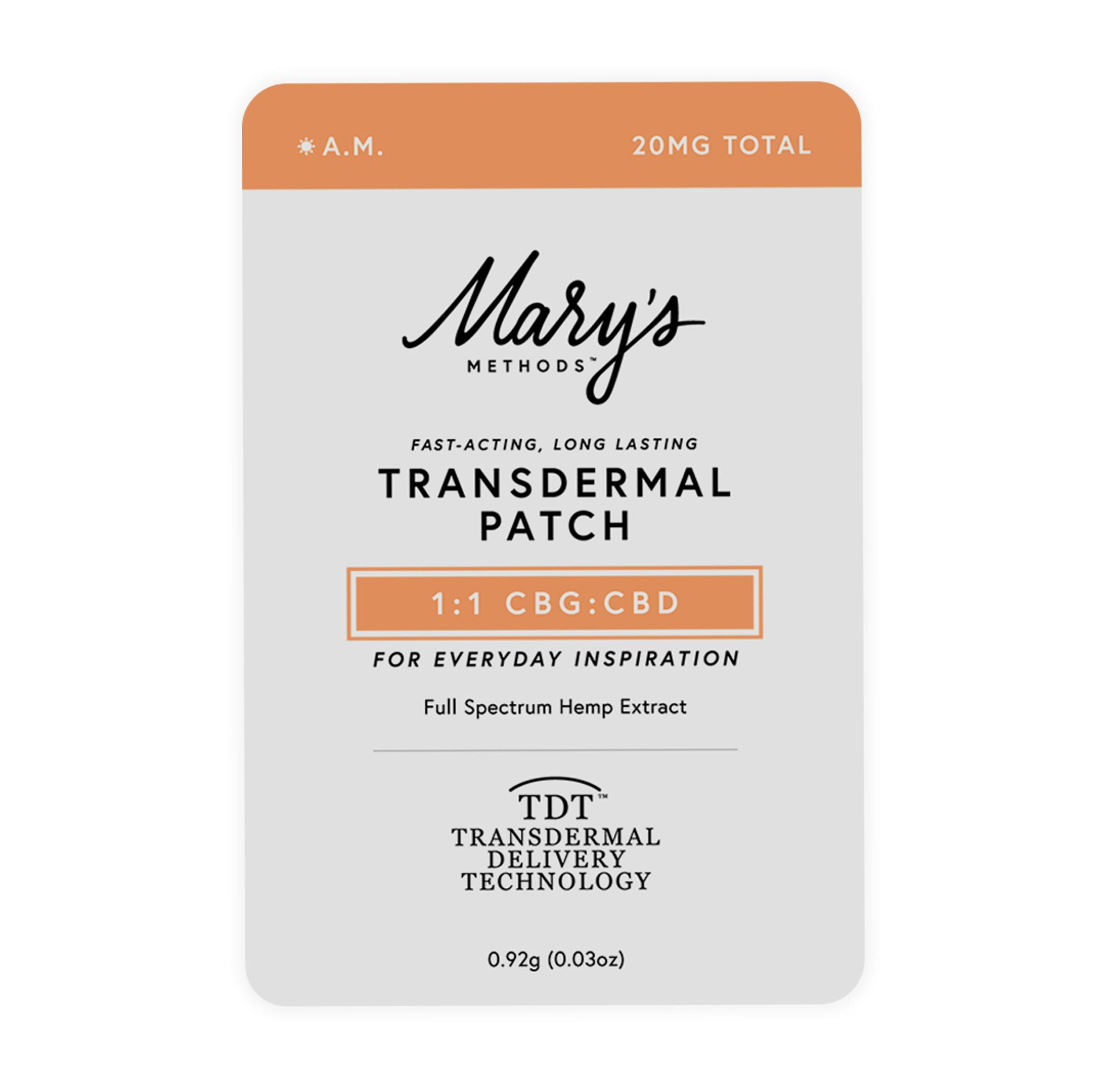 Photograph of product: AM TRANSDERMAL PATCH 1:1 [10MG CBG : 10MG CBD]