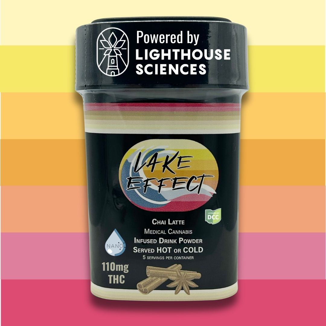 Photograph of product: Lake Effect | 110mg | Edibles | Powder Drink Mix | Chai Latte