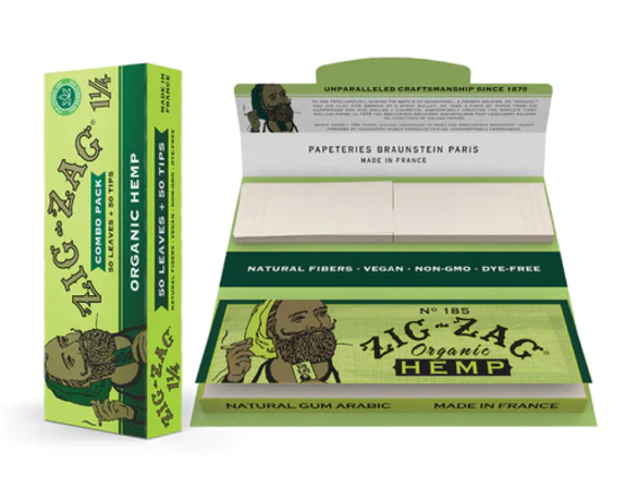 Photograph of product: Zig Zag Combo 1 1/4 Organic Hemp Paper and Tips