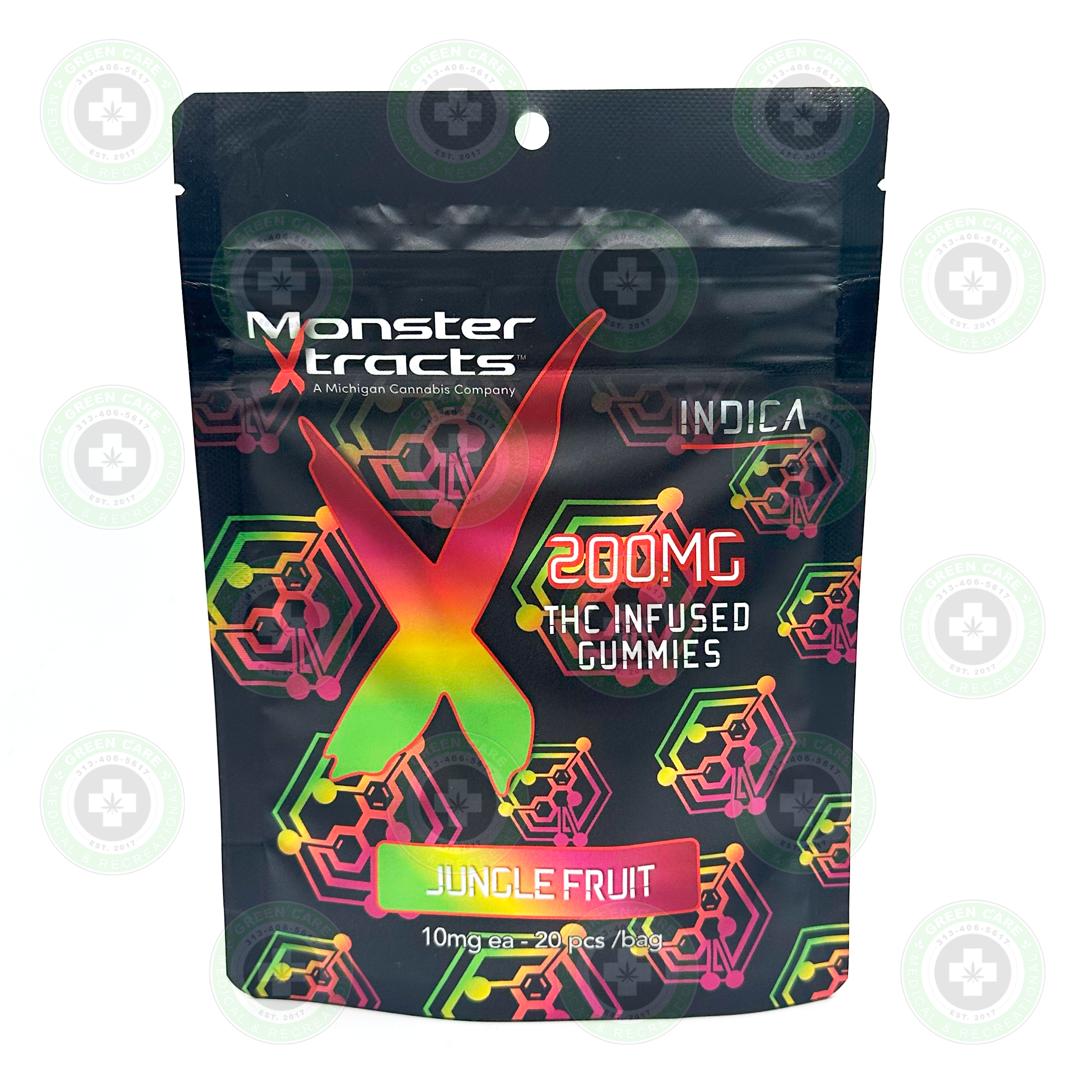 Photograph of product: Monster Xtracts - Jungle Fruit Gummies 200mg | 10/$40