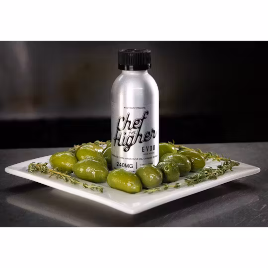 Photograph of product: Thc Infused Extra Virgin Olive Oil "Evoo"  240mg