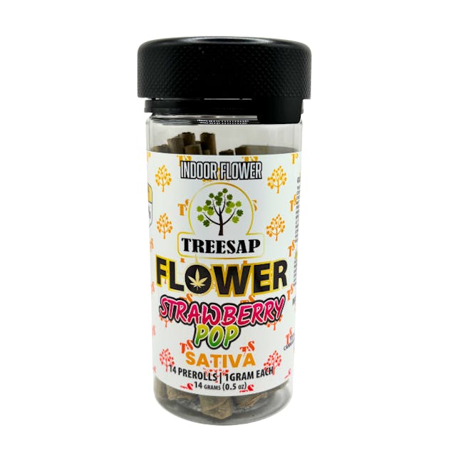 Photograph of product: Treesap - 14PK Prerolls - Strawberry Pop - 