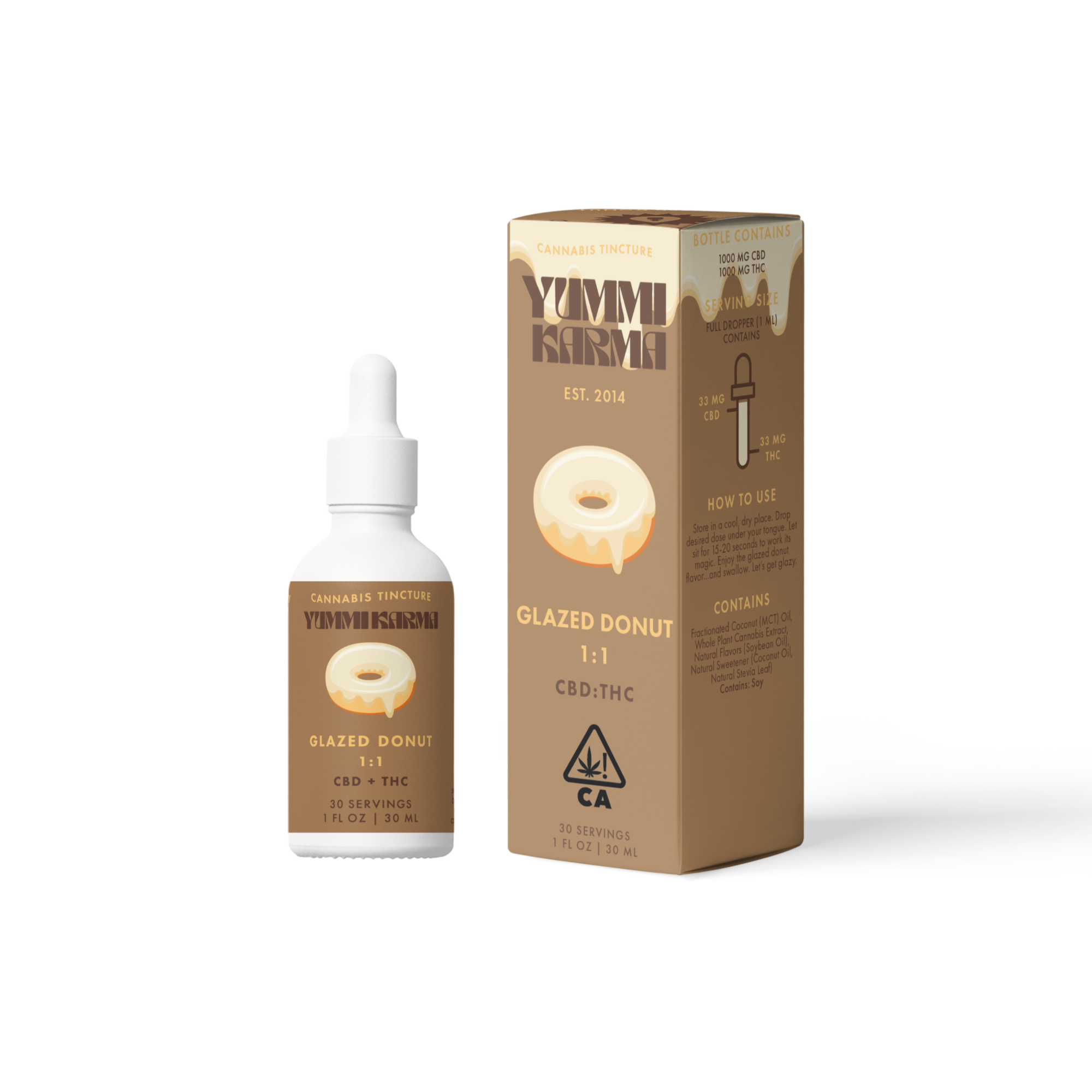 Photograph of product: Yummi Karma - Glazed Donut - 1:1 - Tintcure - 1000mg - 30ml