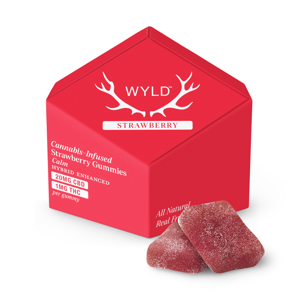 Photograph of product: Wyld | Calm | Strawberry | 20:1 CBD: TH-oui | Gummies | 10pk 10mg