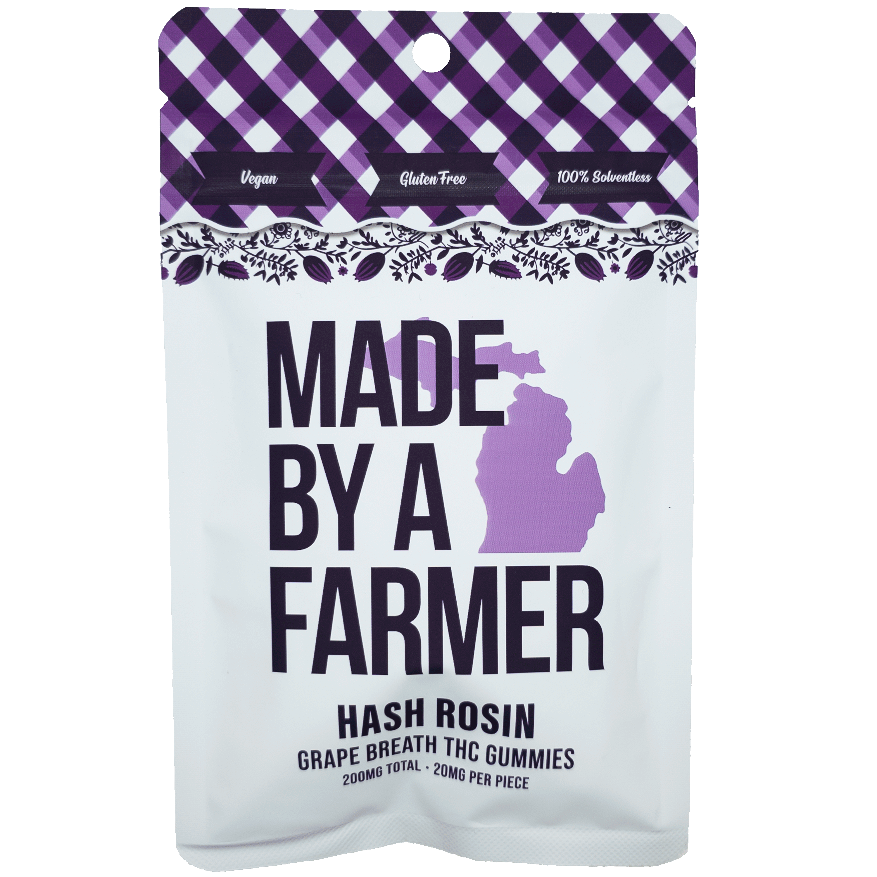 Photograph of product: Grape Breath | 200MG au chocolat Rosin Solventless Vegan Gummies | BOGO SPECIAL