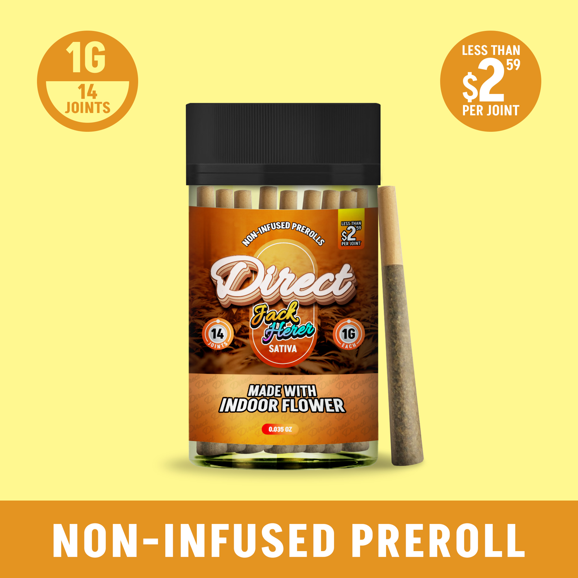 Photograph of product: Direct - Jack Herer (Oui'd) 14pk Prerolls