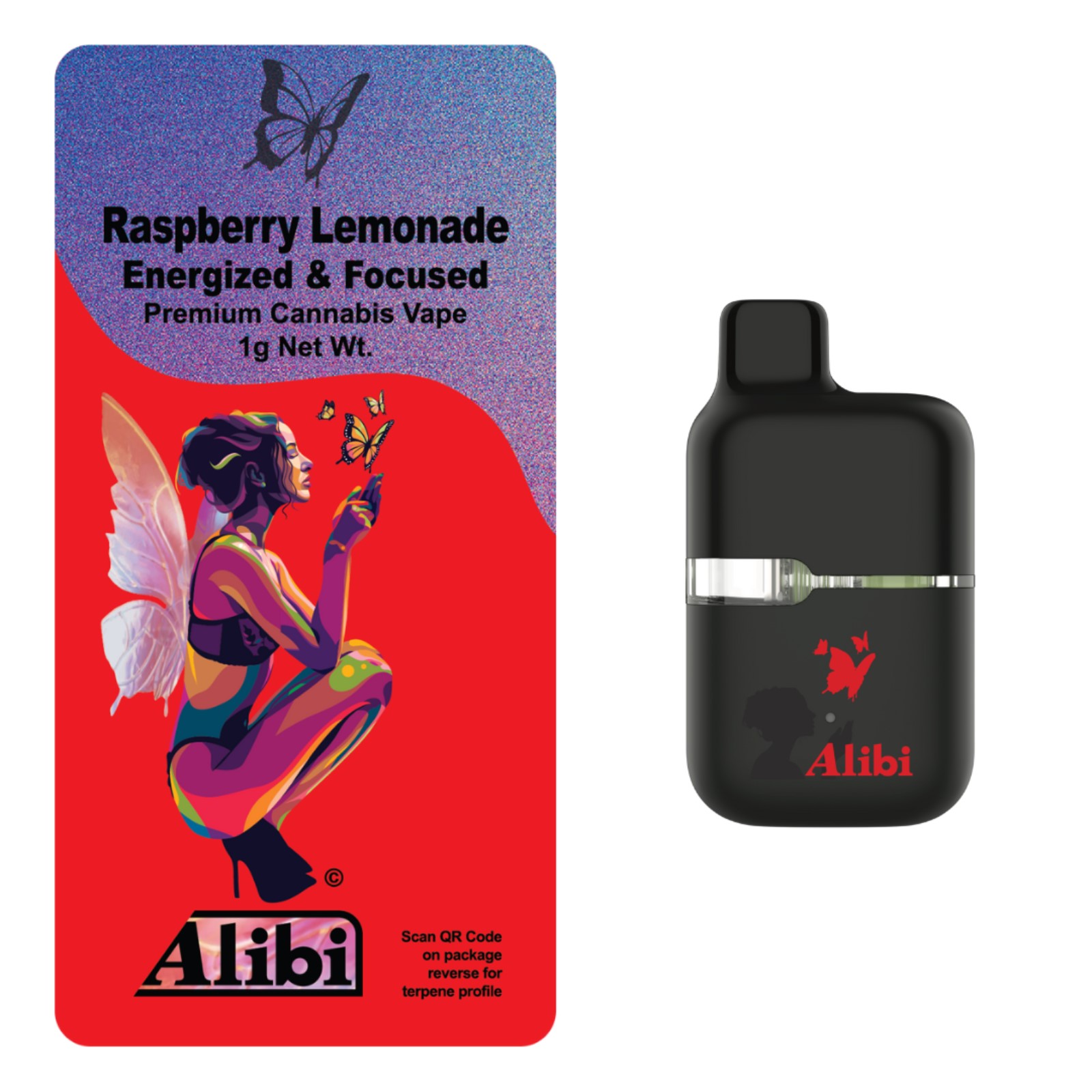Photograph of product: Alibi | Raspberry Lemonade | AIO | 1g