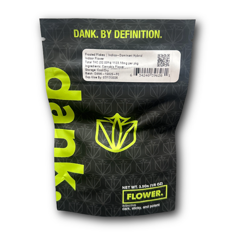 Photograph of product: Dank | Frosted Flakes | Whole Flower - 3.5g