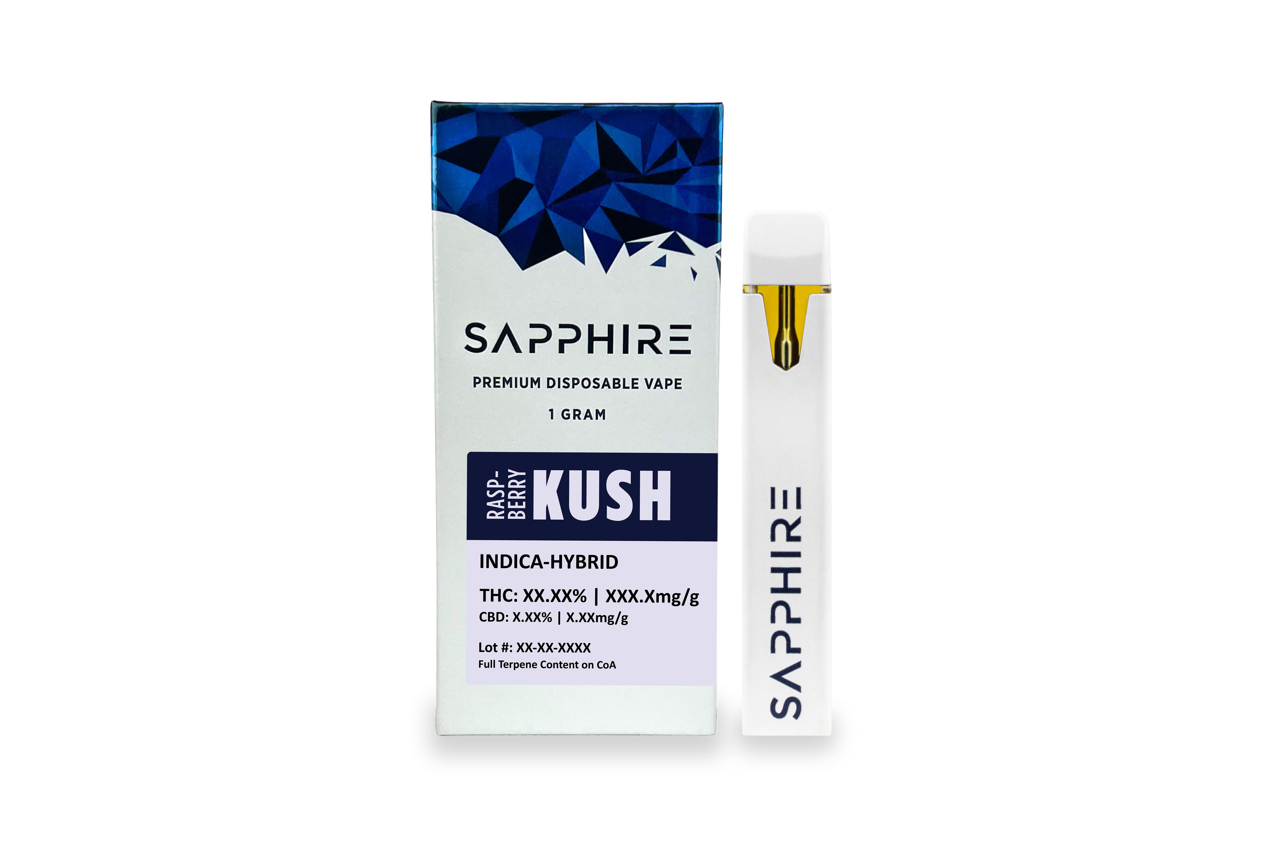 Photograph of product: Sapphire - Raspberry Kush - AIO Vape - 1g