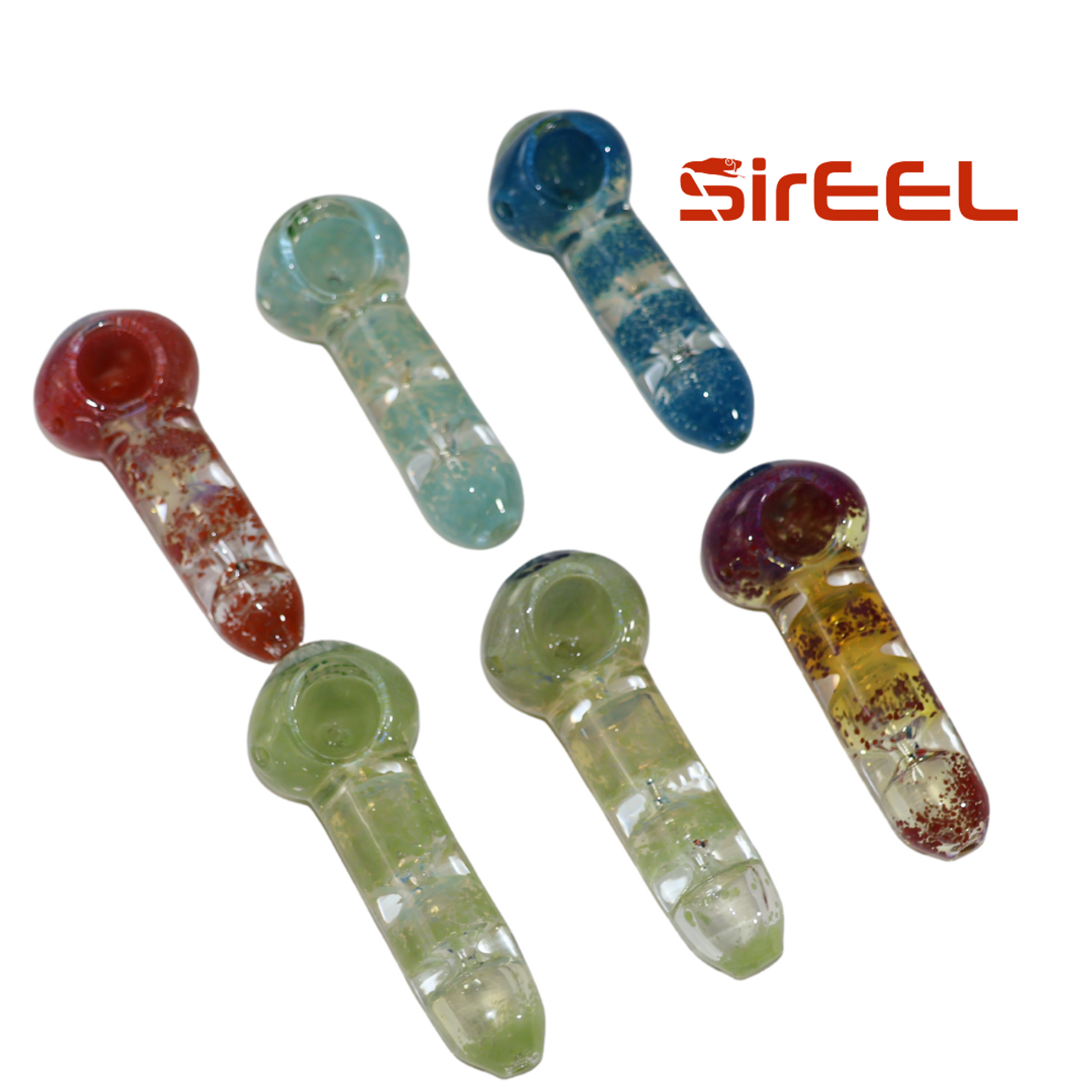Photograph of product: LuvBuds - 4.5" Translucent 4 Chamber Hand Pipe - Assorted Colors