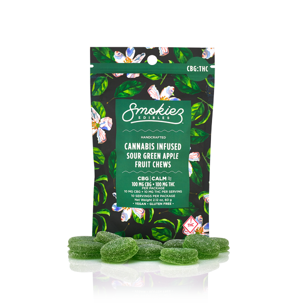 Photograph of product: Green Apple Sour - CBG:TH-oui 1:1 - 100mg - 10pc