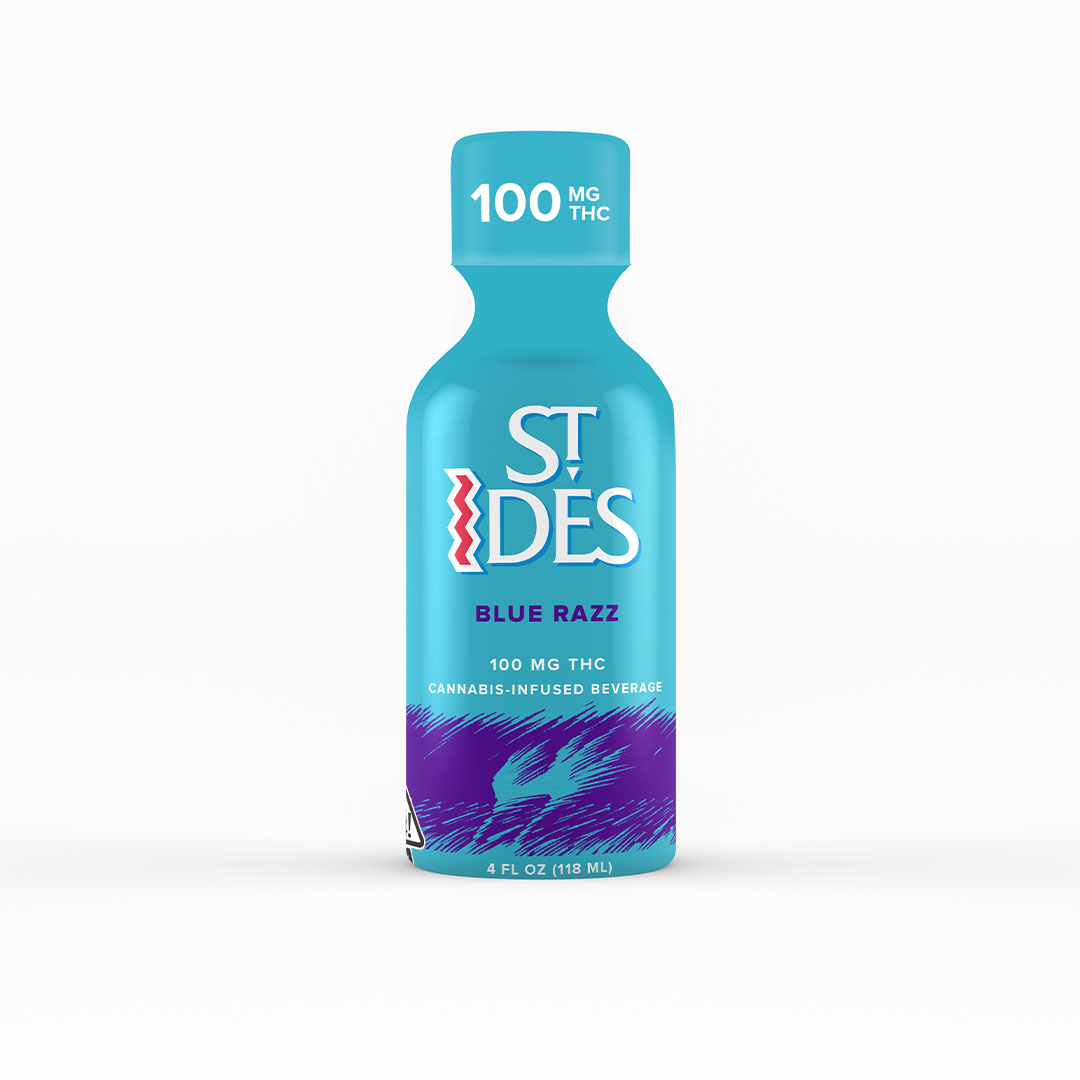 Photograph of product: Blue Raz 4oz 100mg Shot