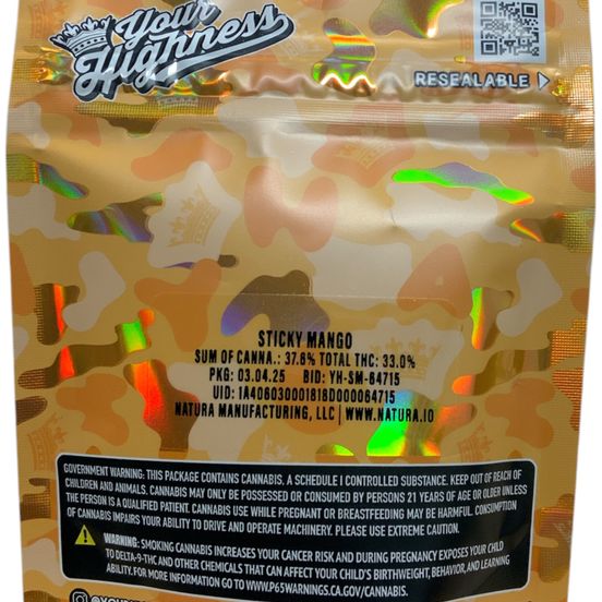 Photograph of product: Your Highness - Sticky Mango 3.5g Flower - 