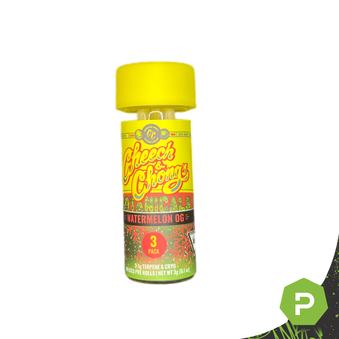 Photograph of product: Cheech n Chong | 3pk Infused Prerolls | Watermelon OG