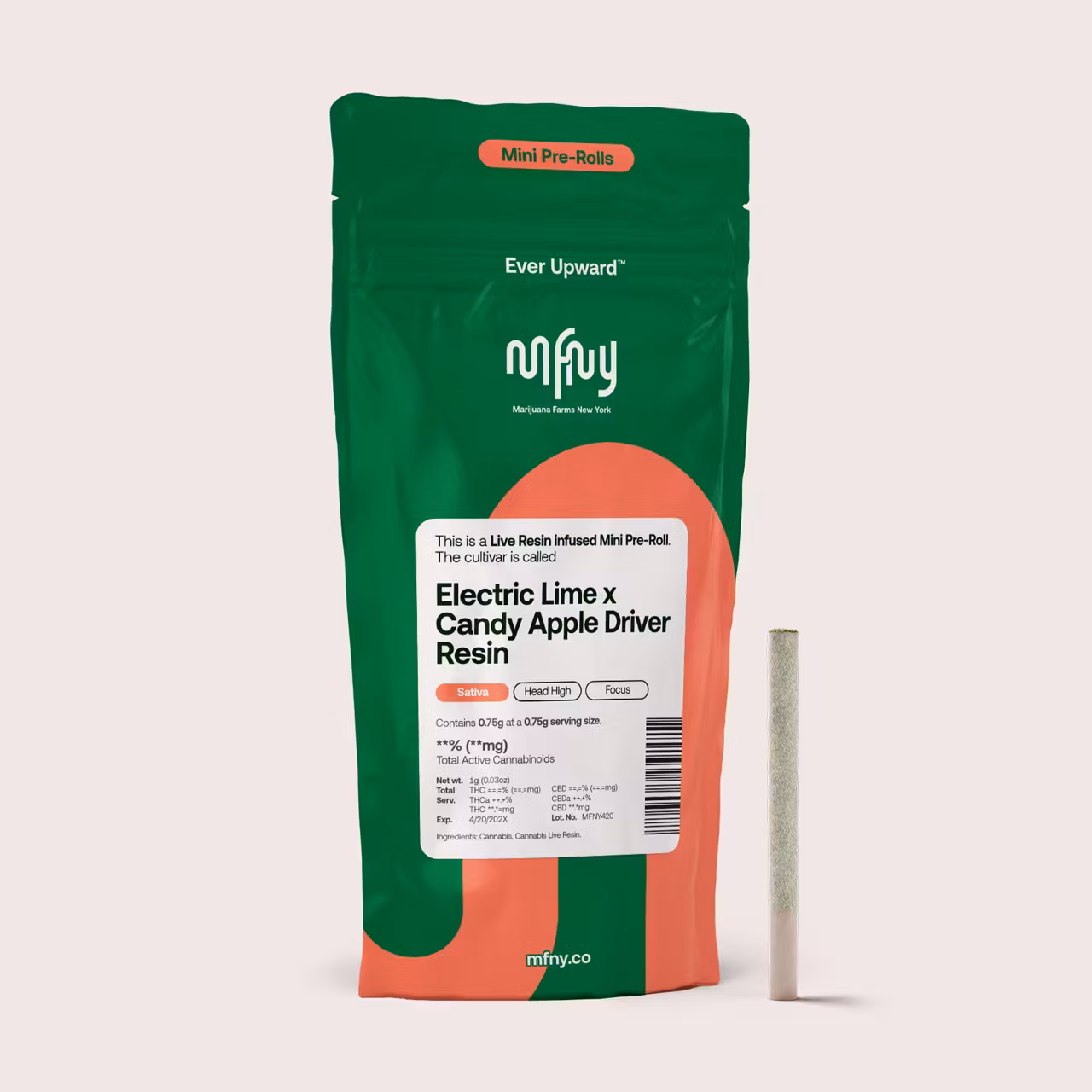 Photograph of product: MFNY Electric Lime x Candy Apple Driver Single Infused PreRoll