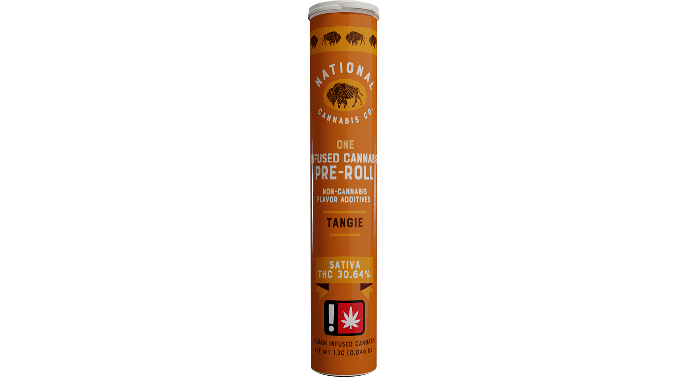Photograph of product: National Oui'd Co Fruit Terpene Infused PreRoll | Oui'd | Tangie