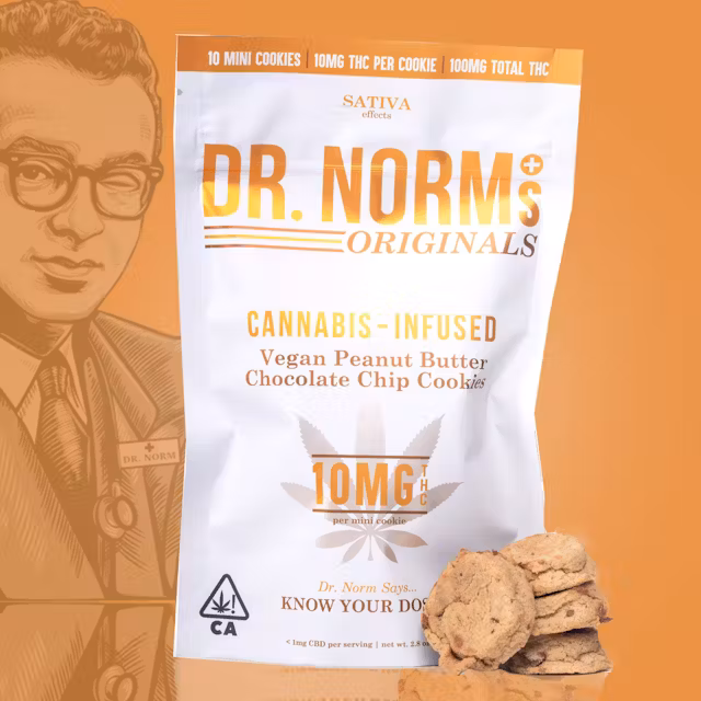 Photograph of product: Dr. Norm's- 10mg x 10pk - Vegan Peanut Butter Chocolate Chip
