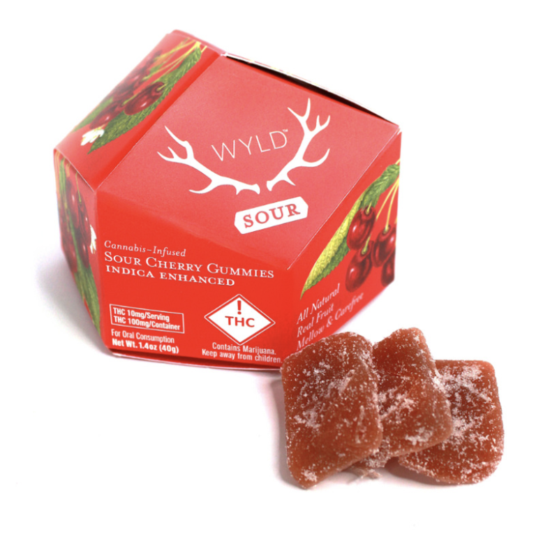 Photograph of product: Sour Cherry 200mg Oui'd Gummies by Wyld