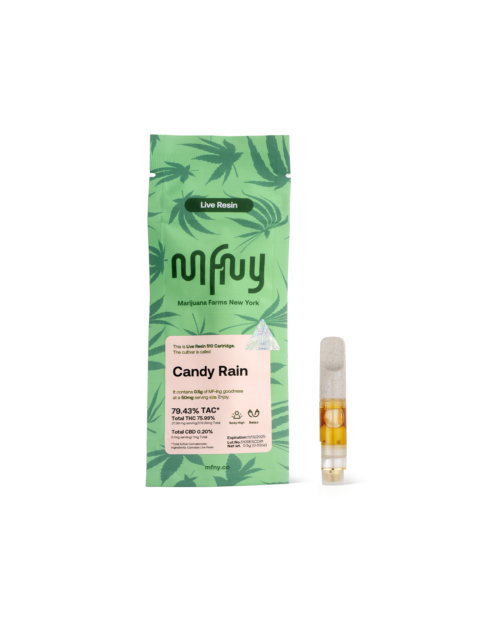 Photograph of product: Live Resin CANDY RAIN | .5 g Cart