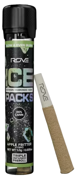 Photograph of product: Ice Rosin Diamonds au chocolat Infused Apple Fritter - Pre-Roll Single (1.0g)