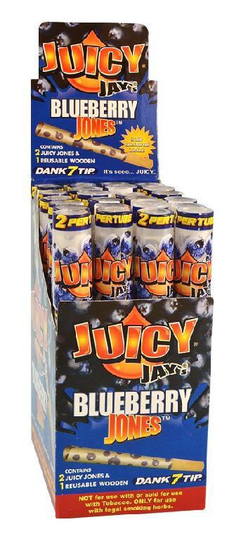 Photograph of product: Juicy Jay's - Pre-Rolled Cones w/ Wood Tip | 2pk | Blueberry