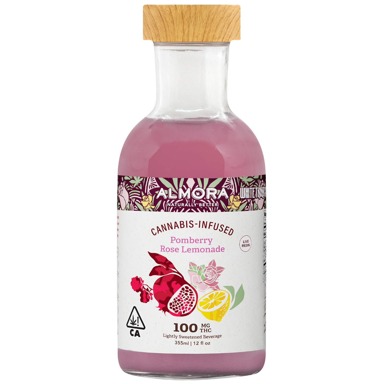 Photograph of product: 100mg Pomberry Rose Lemonade (Hybrid) Live Resin Beverage [Almora x Whitethorn Rose] $11