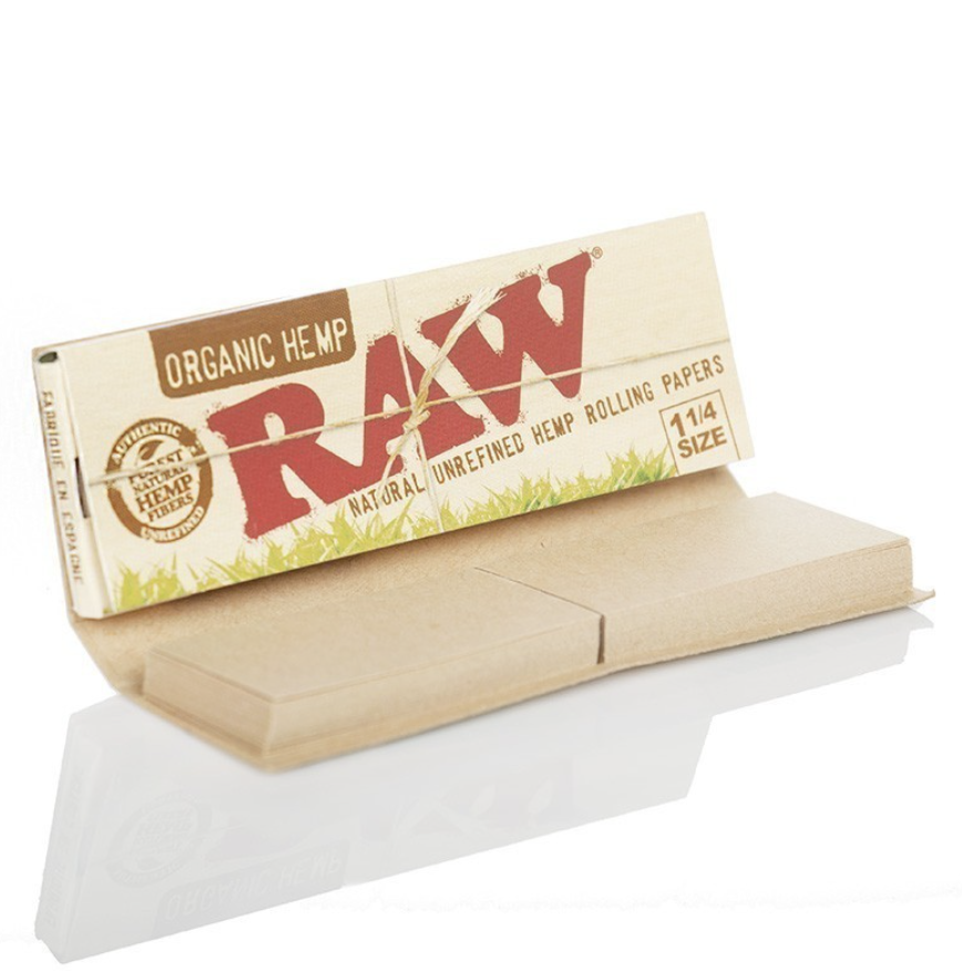 Photograph of product: RAW - 1 1/4 Organic Hemp Rolling Papers with Tips