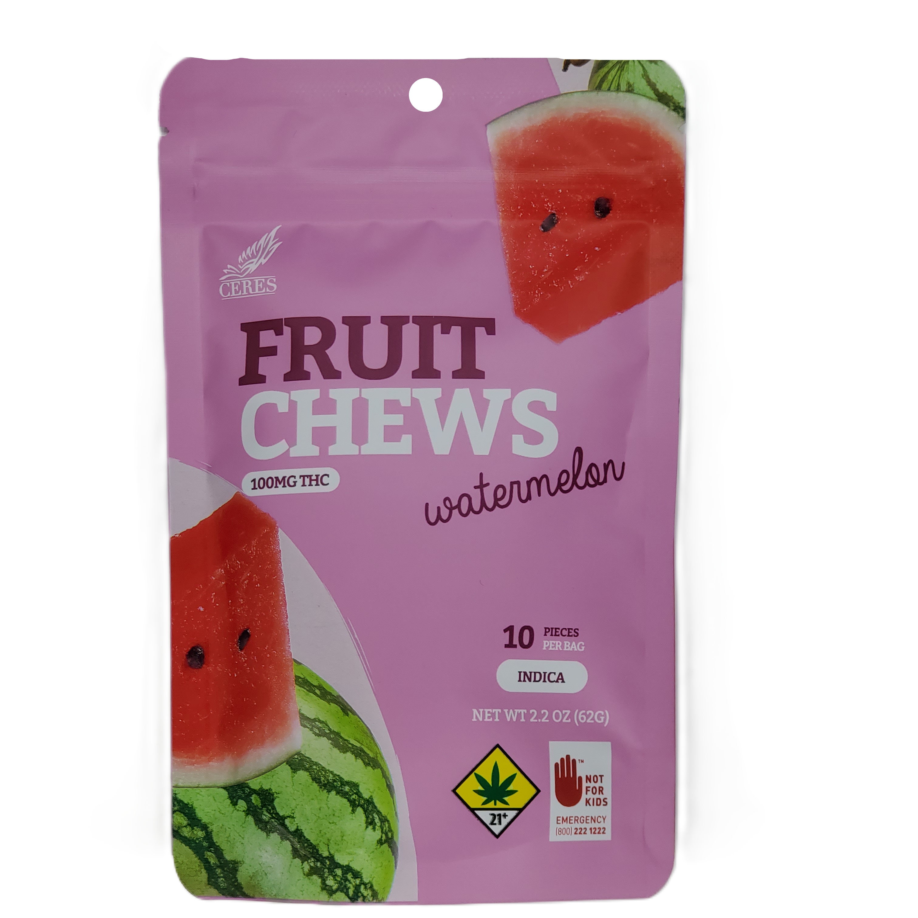 Photograph of product: Ceres Fruit Chews Oui'd Watermelon 10pk 100mg