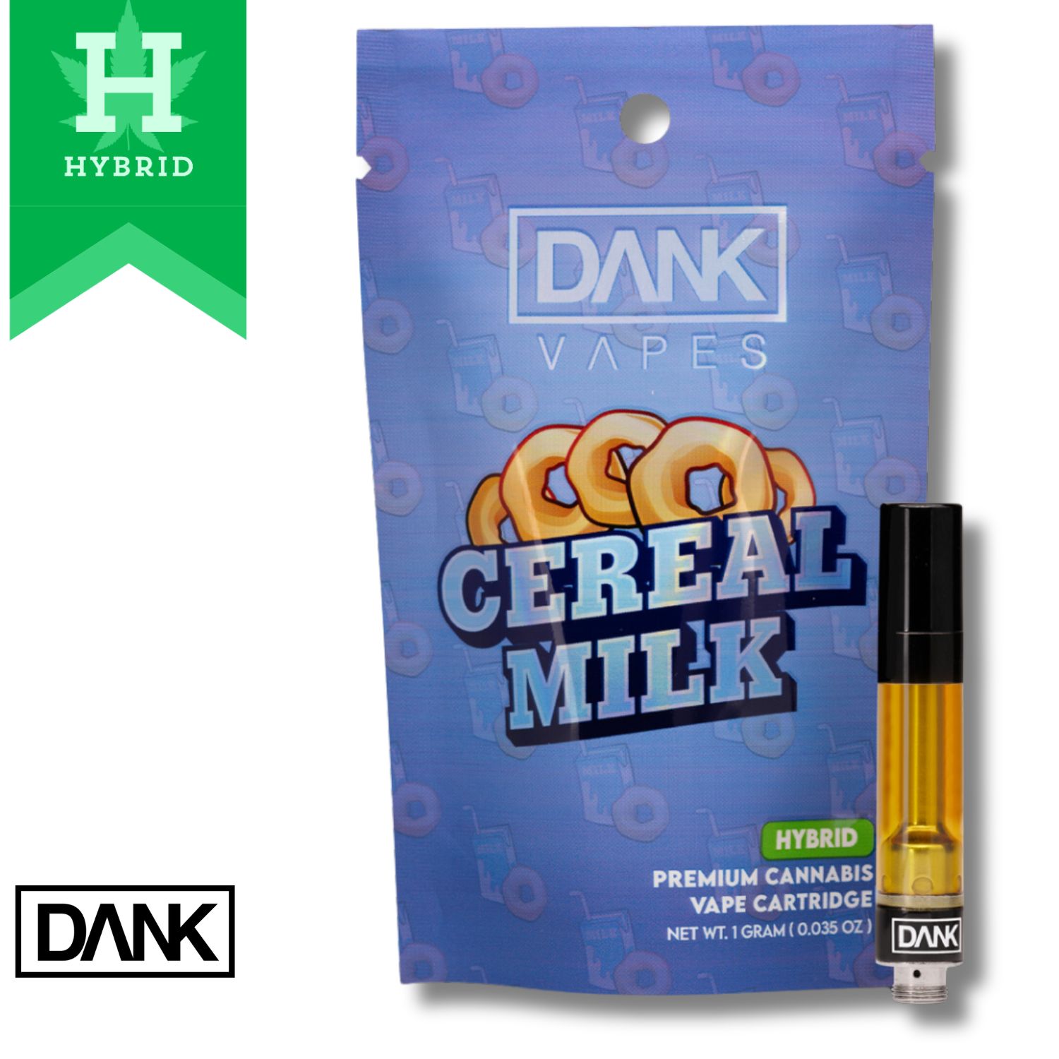 Photograph of product: Dank | Vaporizer | Cartridge 1pk | Cereal Milk | 1ml
