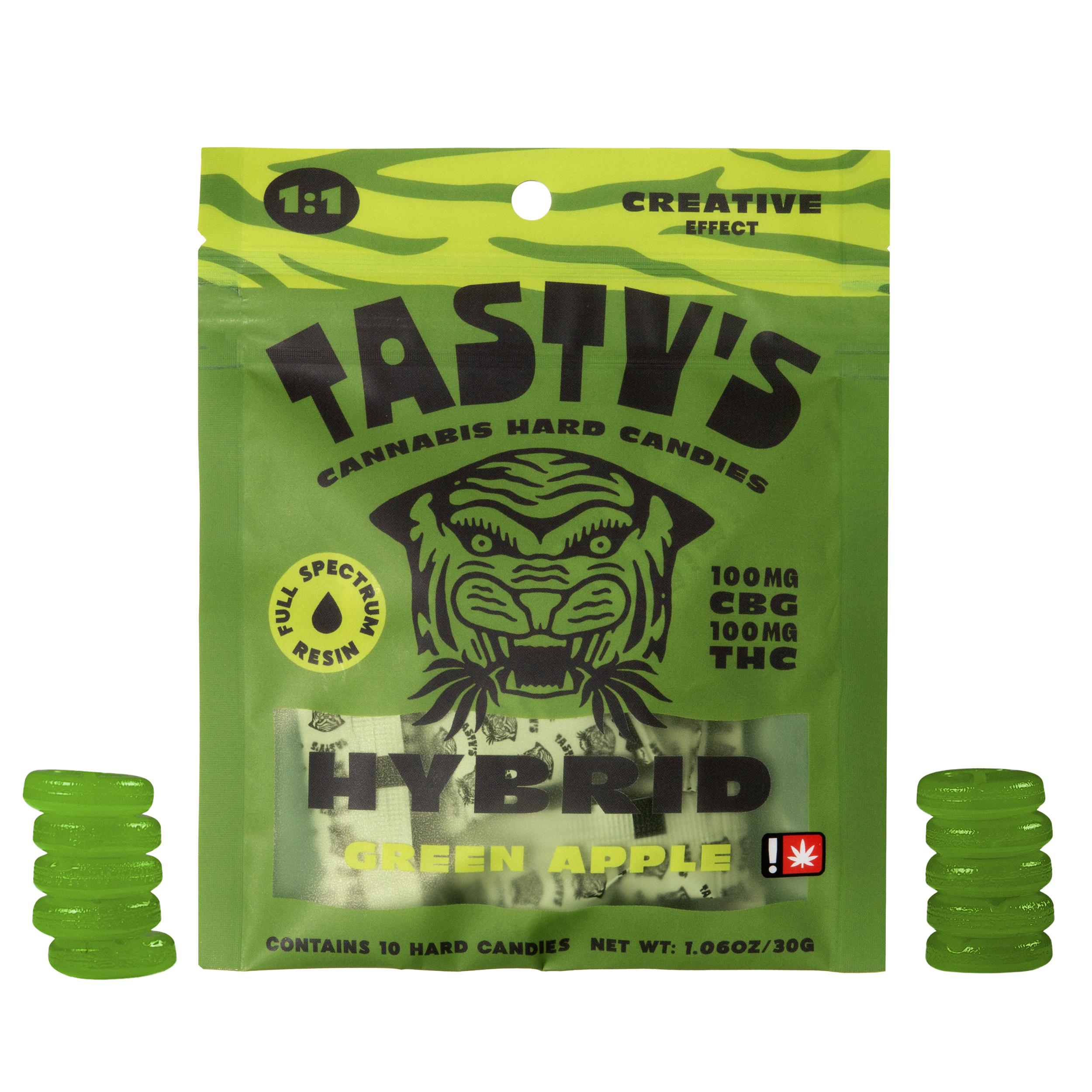 Photograph of product: Tasty's | Hard Candies | Apple CBG 1:1 | 100mg