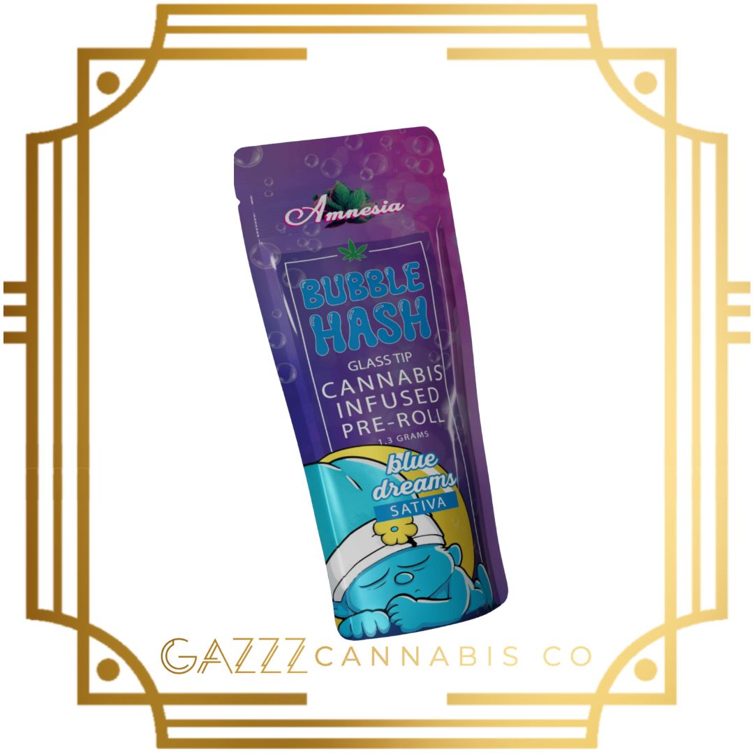 Photograph of product: Amnesia Blue Dream Bubble au chocolat Infused Pre-Roll 1.3G