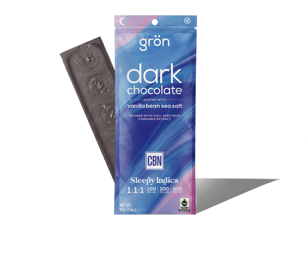 Photograph of product: Gron 1:1:1 Dark Chocolate- CBD/CBN/ TH-oui Sleepy Oui'd 100mg Chocolates