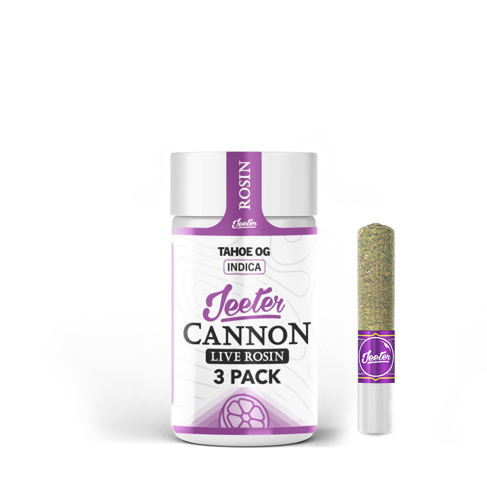 Photograph of instaPanelPhoto: Tahoe OG 3pk Infused Live Rosin Cannon Pre-Rolls