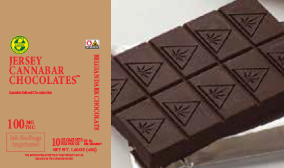 Photograph of product: Jersey Canna Belgian Dark Chocolate Cannabar (10pcs)