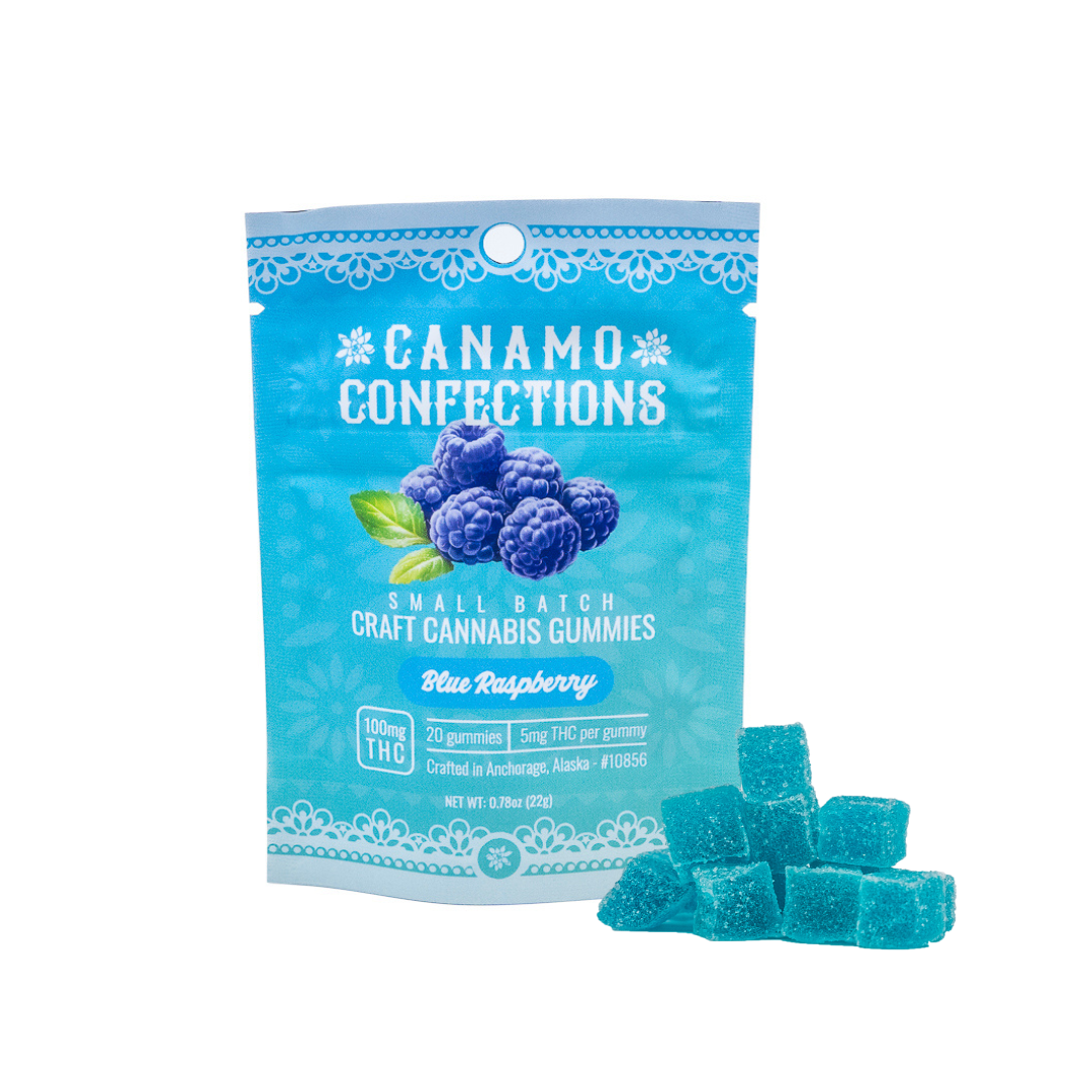 Photograph of Product: Canamo Gummies 100mg - Blue Raspberry