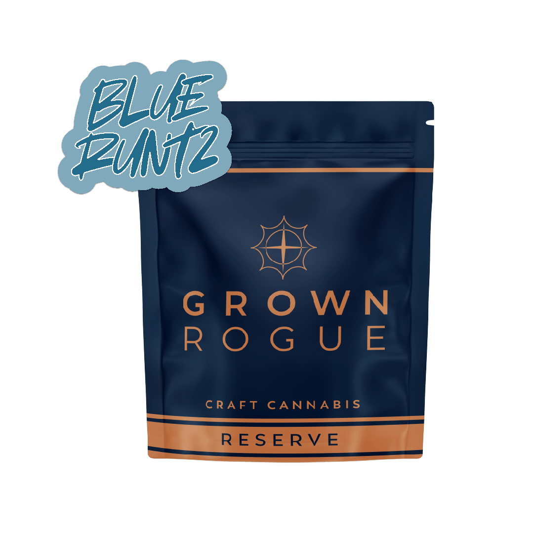 Photograph of product: GROWN ROGUE | BLUE RUNTZ RESERVE FLOWER 7G