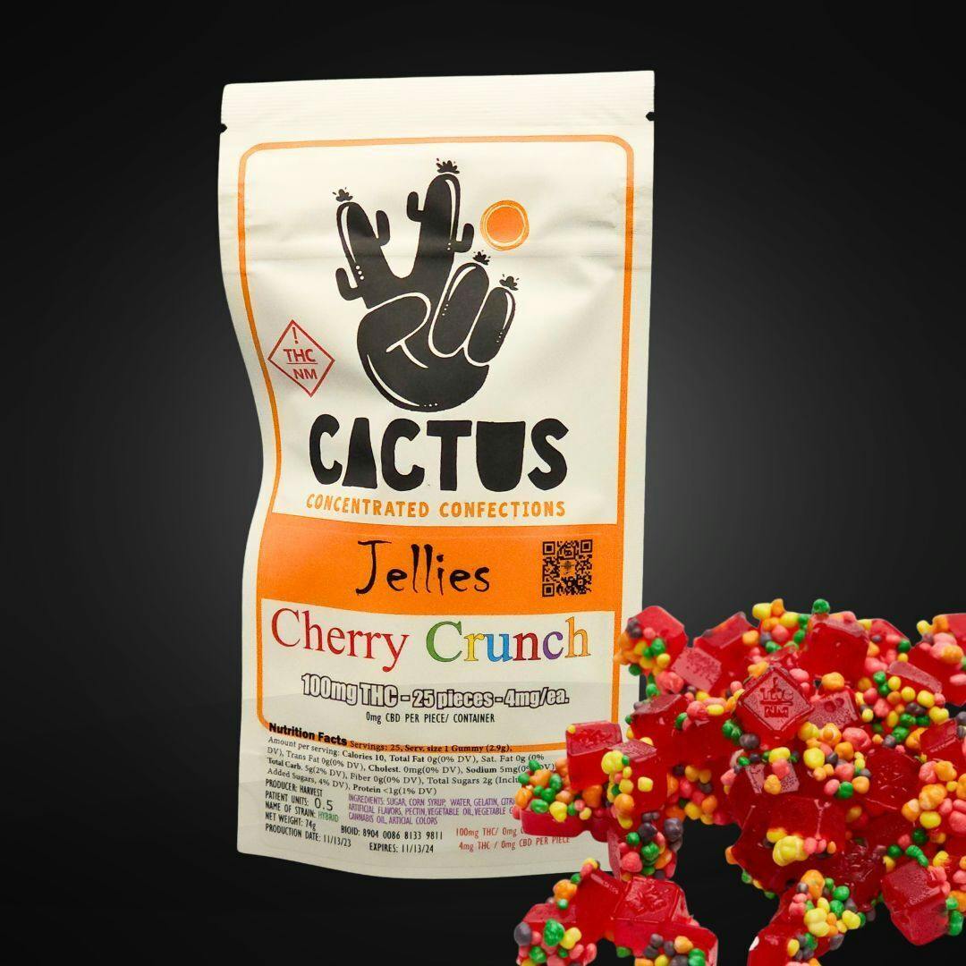 Photograph of product: Cactus Jellies- Crunch Jellies- Cherry- 100mg